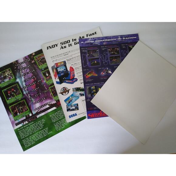 Arcade Game Flyers Invasion The Abductors Indy 500 Hyperdrive Hydro Thunder (4) - Picture 2 of 2